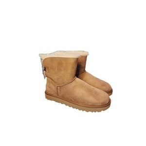UGG Mini Bailey Bow II Chestnut Sz.9 NIB.